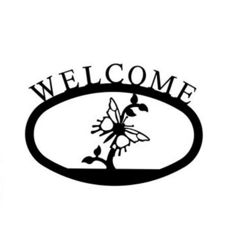 VILLAGE WROUGHT IRON Butterfly - Welcome Sign Large WEL-38-L
